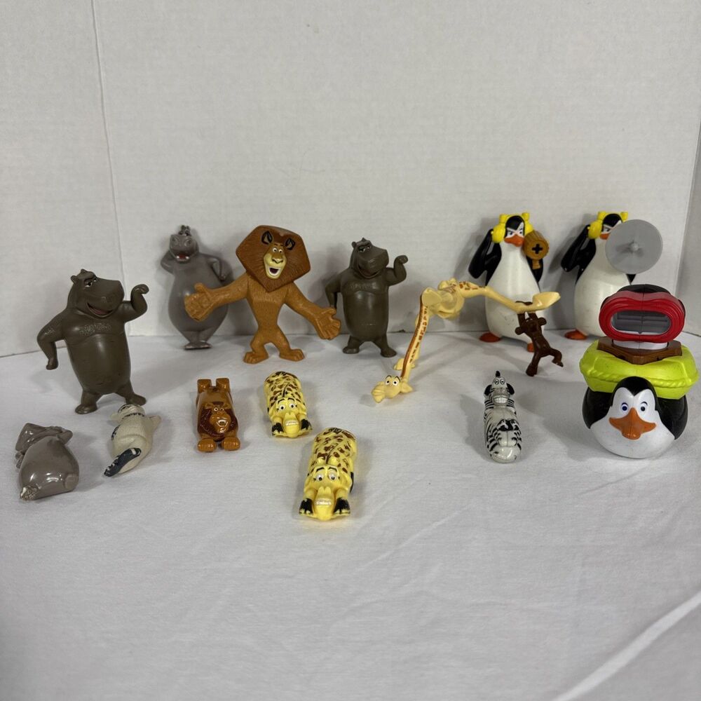 McDonald’s Madagascar Toys General Mills Sliders Penguins Gloria Melman Moto